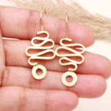 925 Sterling Silver Wavy Hammered Dangle Earrings