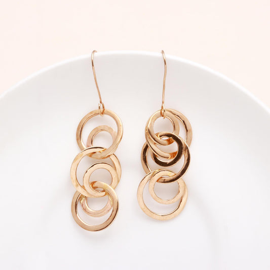 925 Sterling Silver Modern Linked Circle Dangle