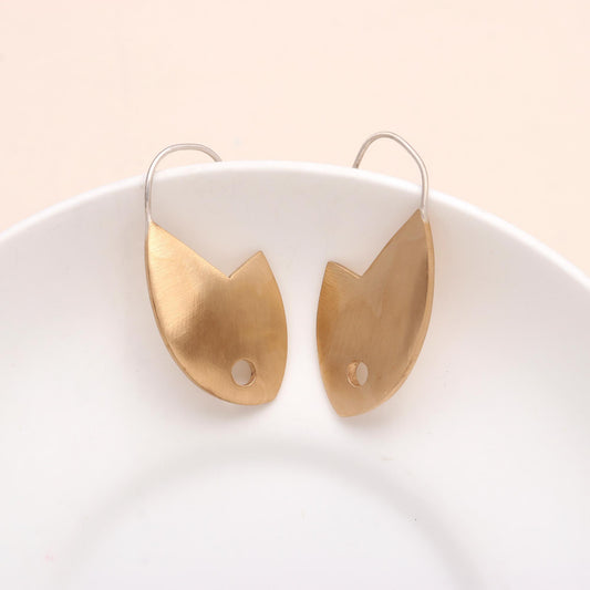 925 Sterling Silver Modern Fish-Shaped Dangle Earrings