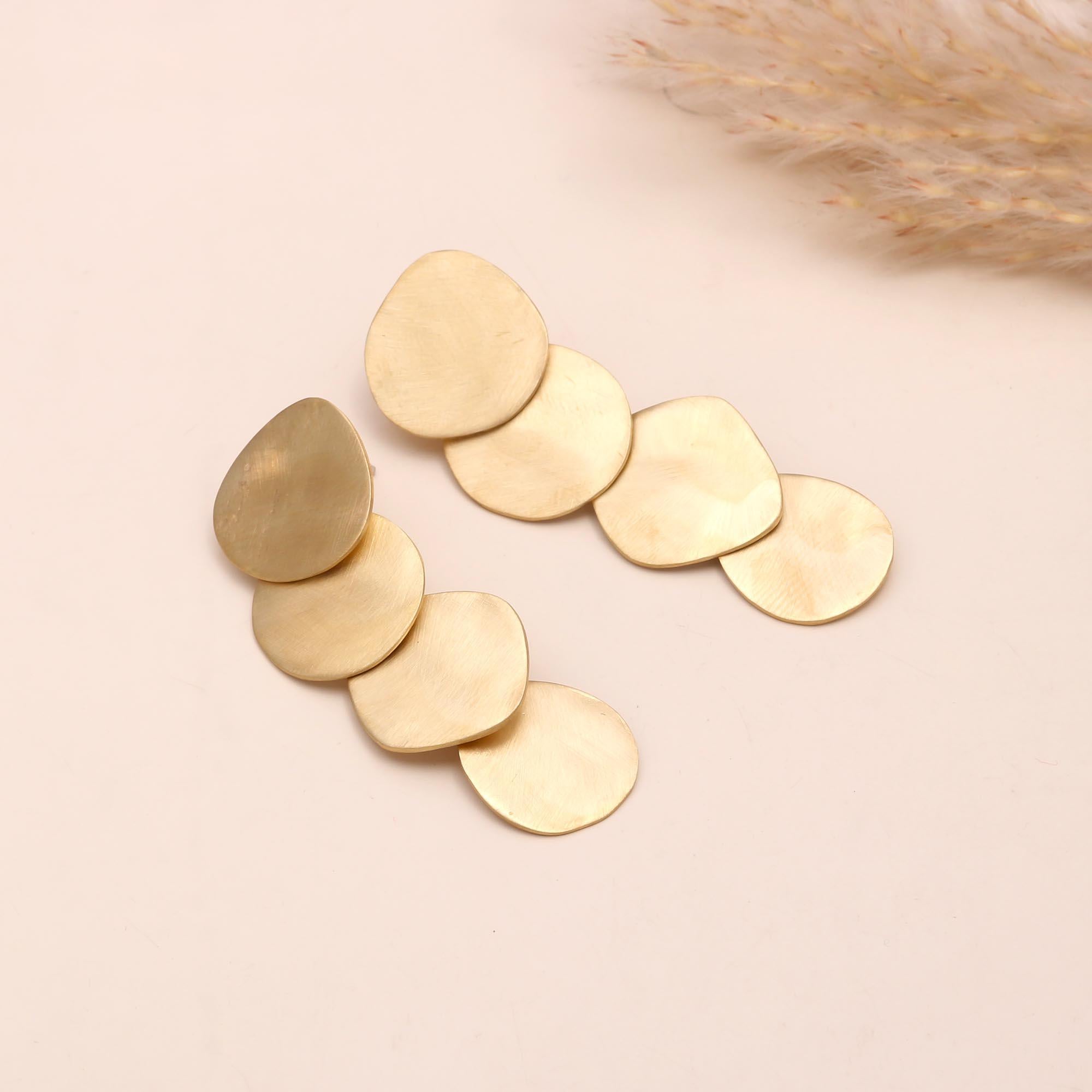 925 Sterling Silver Brushed Petal Drop Earrings