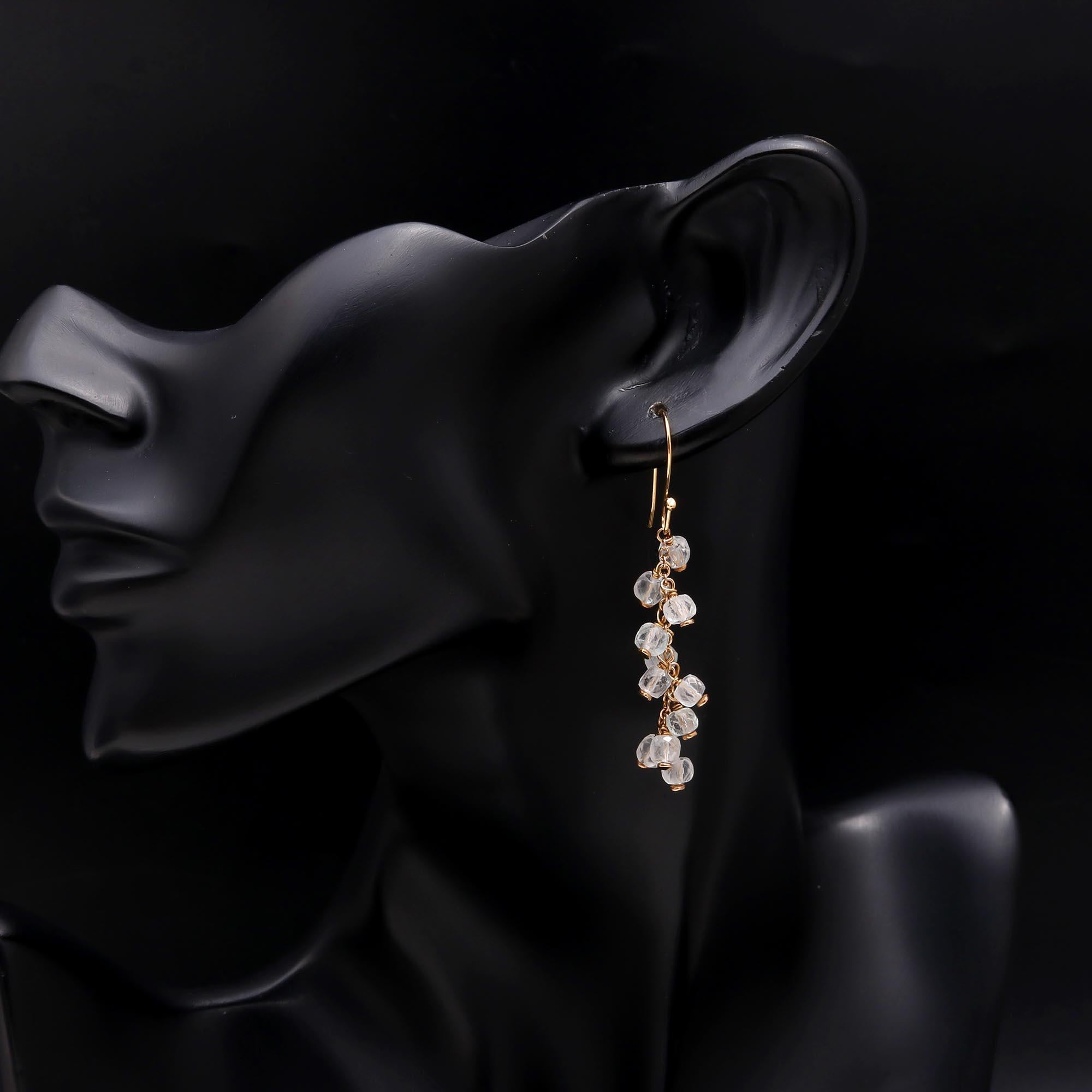 925 Sterling Silver Crystal Beaded Dangle Earrings