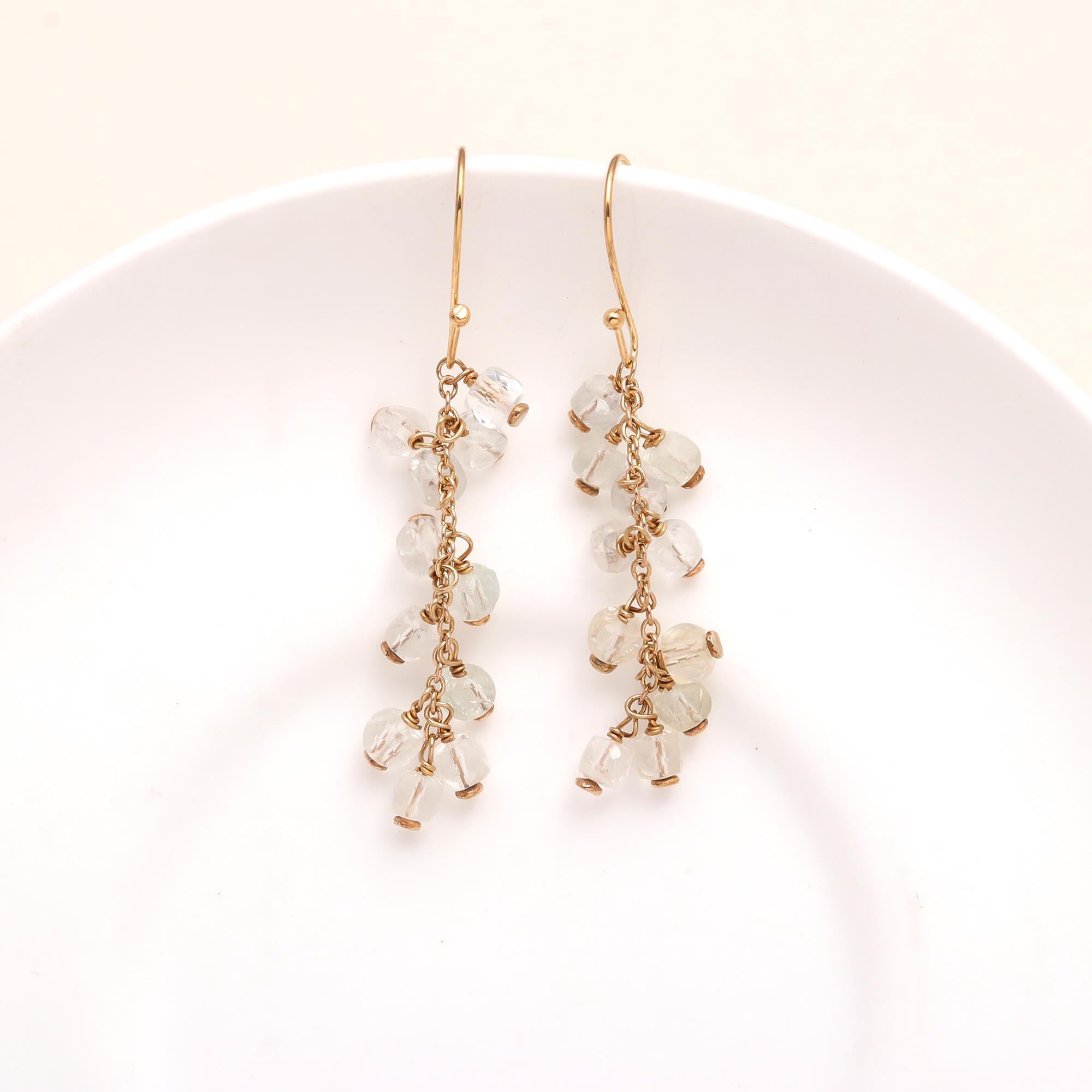 925 Sterling Silver Crystal Beaded Dangle Earrings