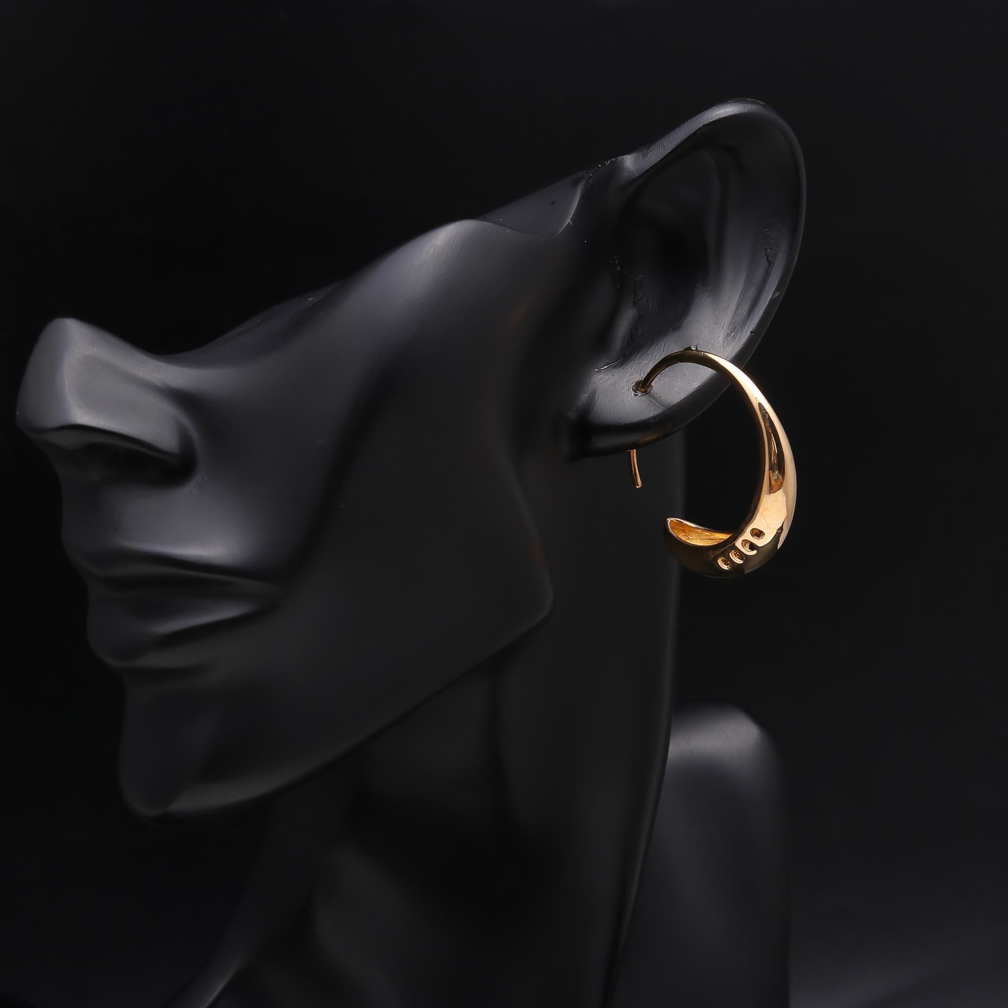 925 Sterling Silver Crescent Hoop Earrings