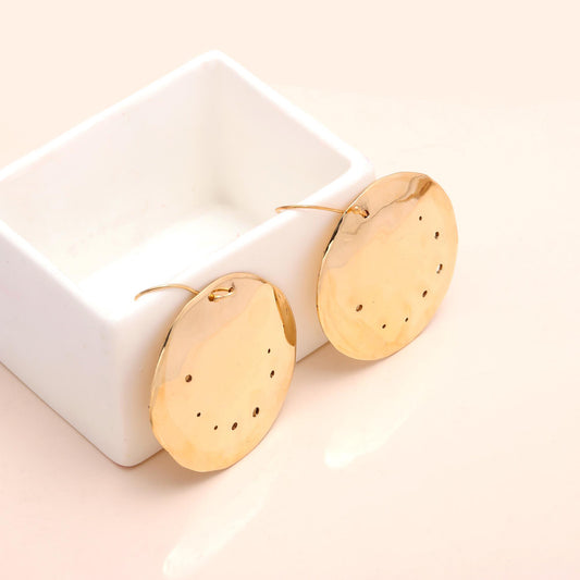 925 Sterling Silver Hammered Disc Earrings