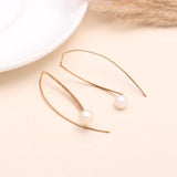 925 Sterling Silver Modern Pearl Drop Earrings