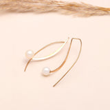 925 Sterling Silver Modern Pearl Drop Earrings
