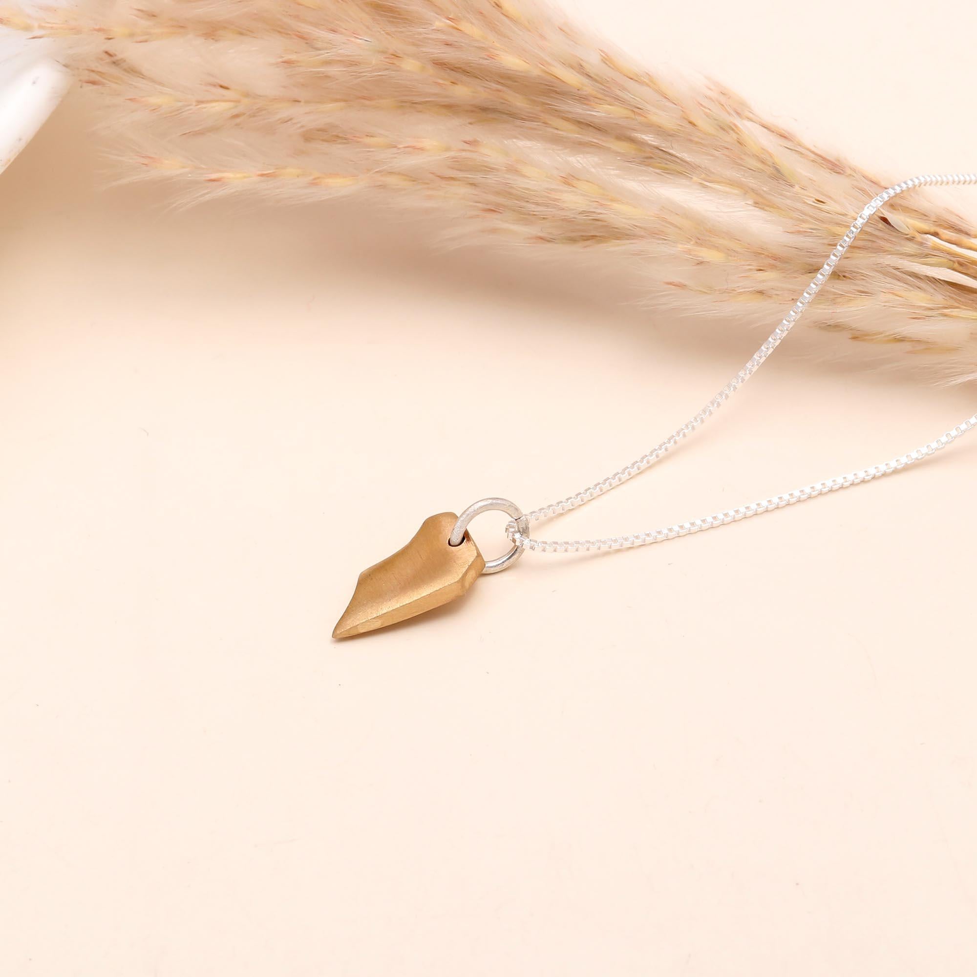 925 Sterling Silver Modern Wood Pendant Necklace