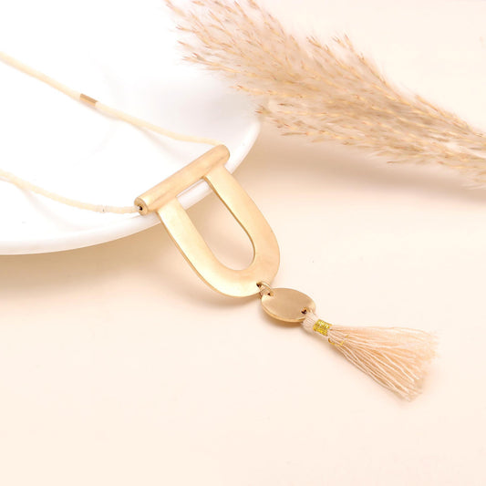925 Sterling Silver Modern U Pendant Necklace