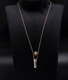 925 Sterling Silver Raw Pyrite & Quartz Crystal Pendant Necklace