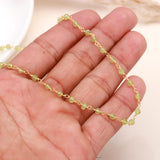 925 Sterling Silver Green Beaded Chain Necklace