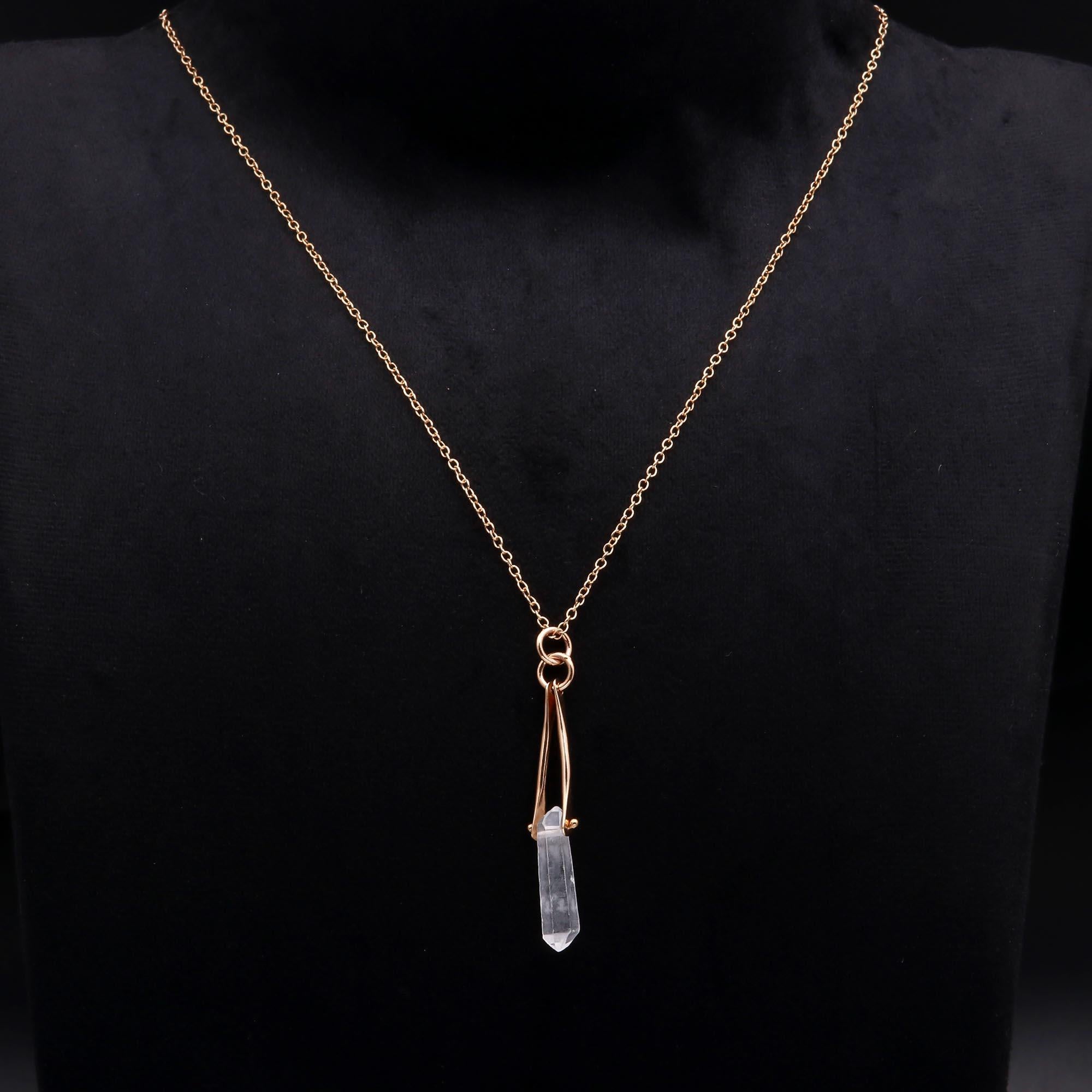 Crystal Quartz Point Pendat Necklace