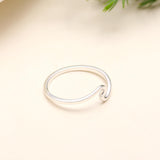 Solid 925 Sterling Silver Ocean Wave Ring