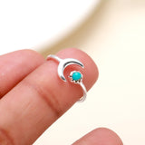 925 Silver Crescent Moon Ring