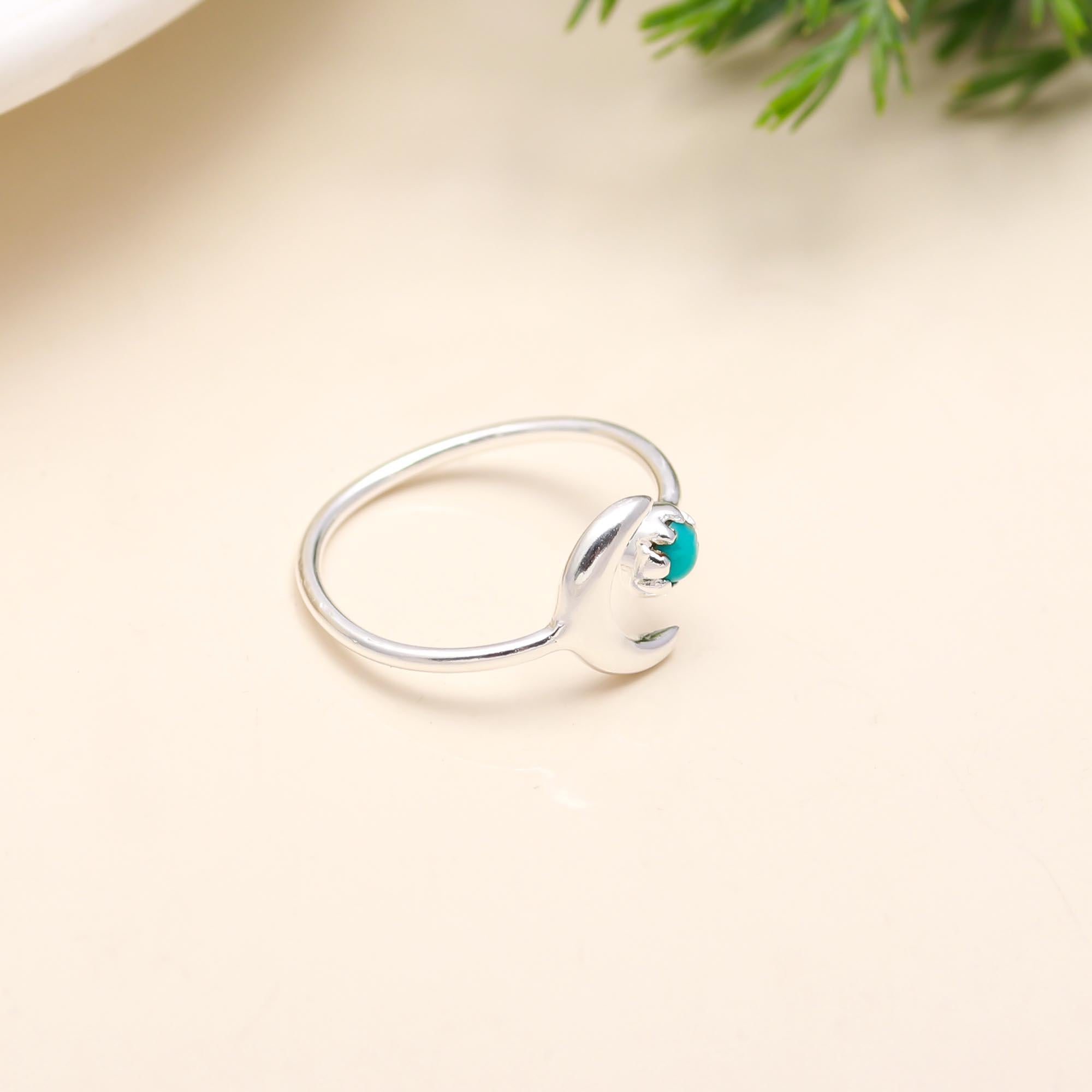 925 Silver Crescent Moon Ring