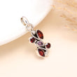 925 Sterling Silver Garnet & Amethyst Pendant