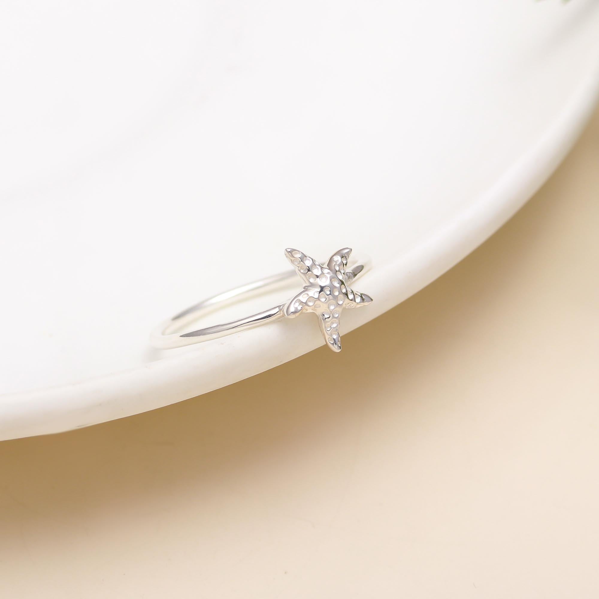 925 Silver Starfish Ring