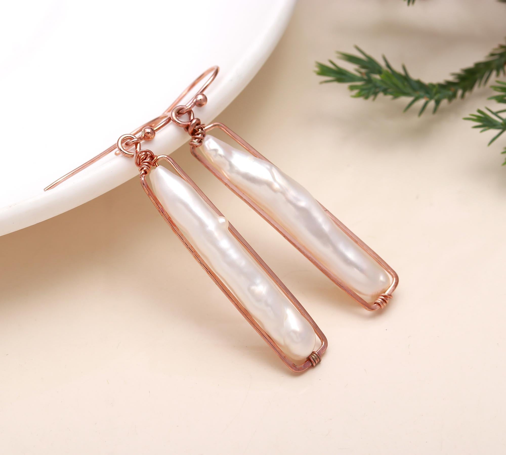 Handmade 925 Sterling Silver Peapod Freshwater Pearl Earrings