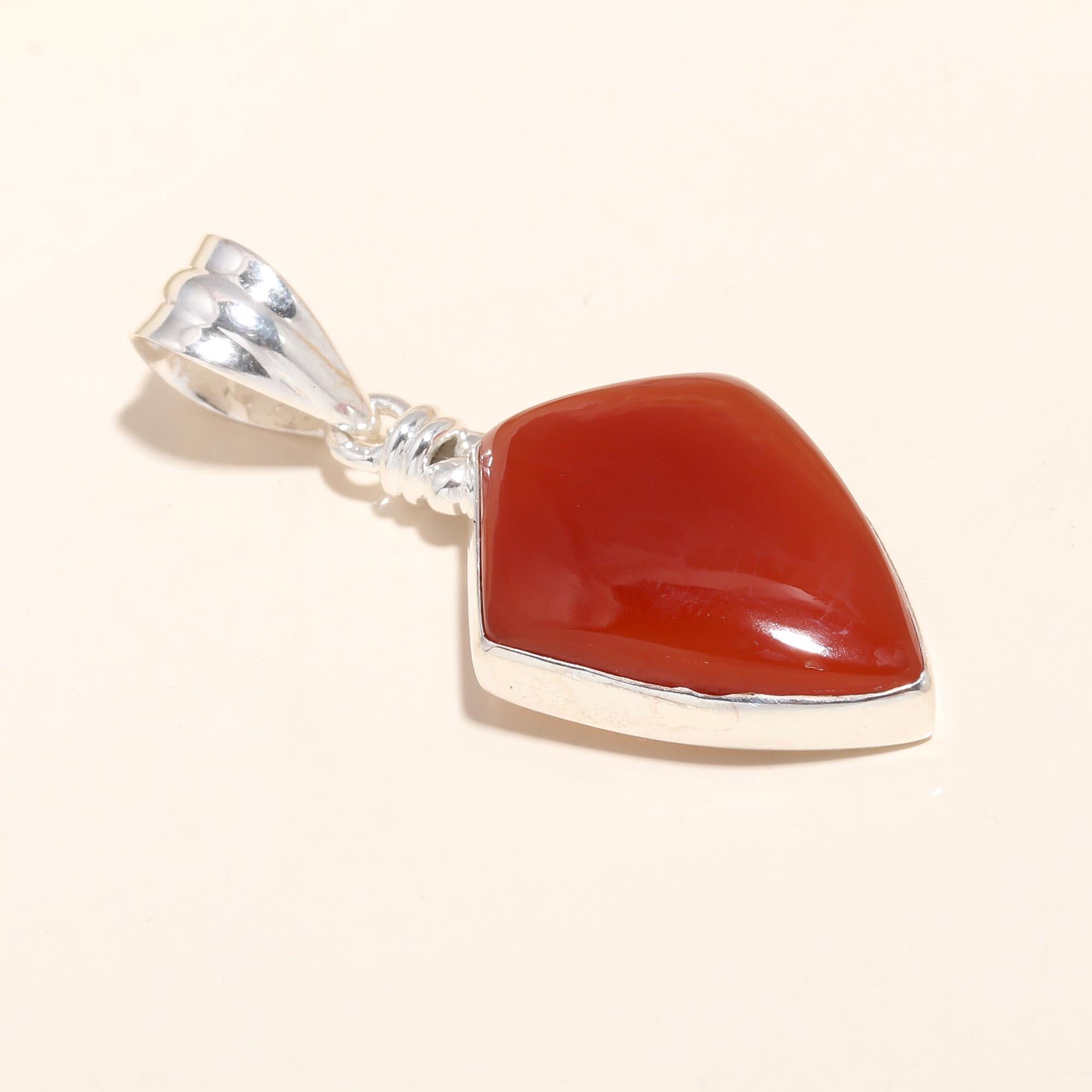 925 Silver Red Jasper Pendant
