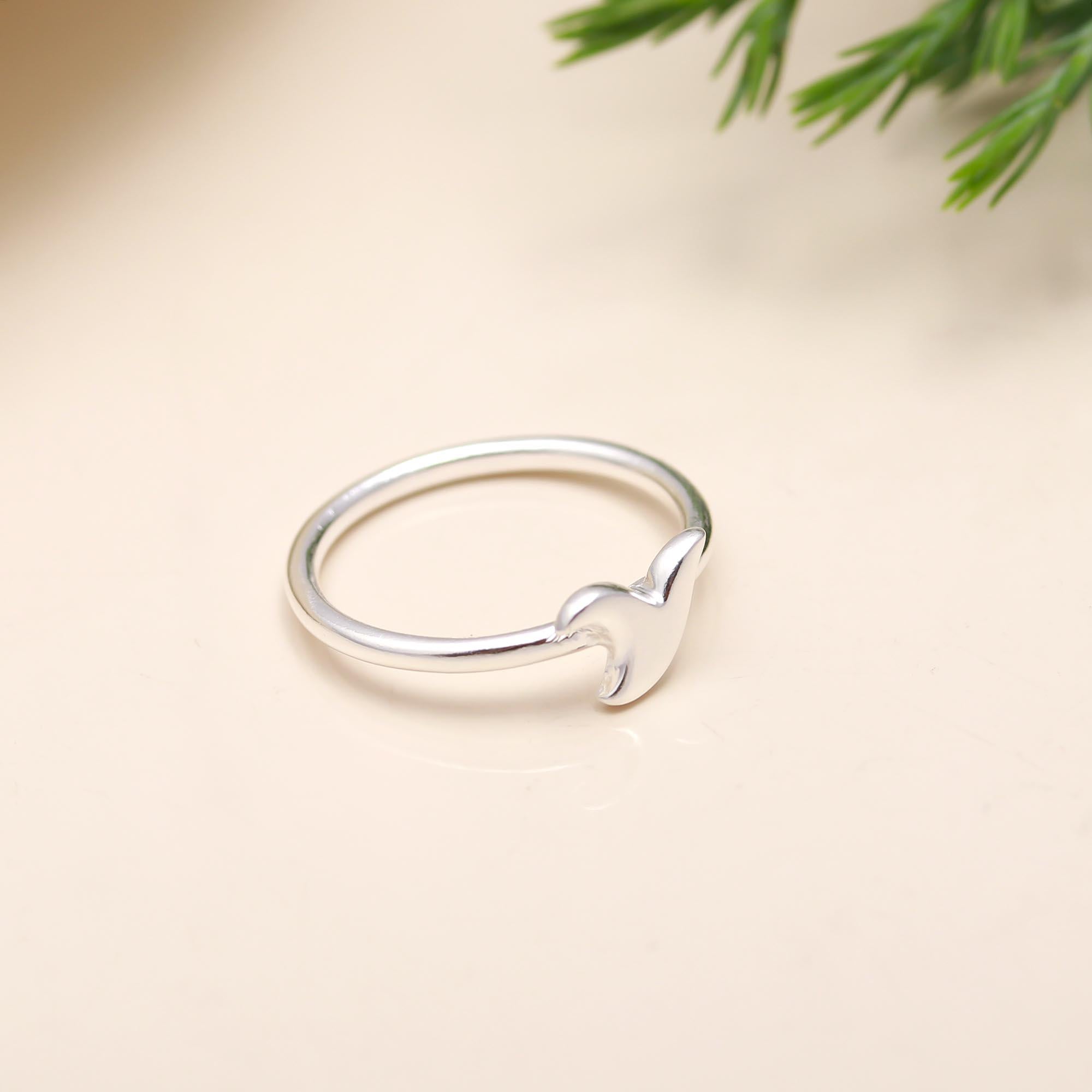 925 Silver Whale Tail Ring