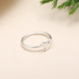 925 Silver Whale Tail Ring