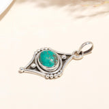 925 Sterling Silver Turquoise Handmade Boho Pendant