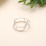 925 Silver Double Zigzag Ring