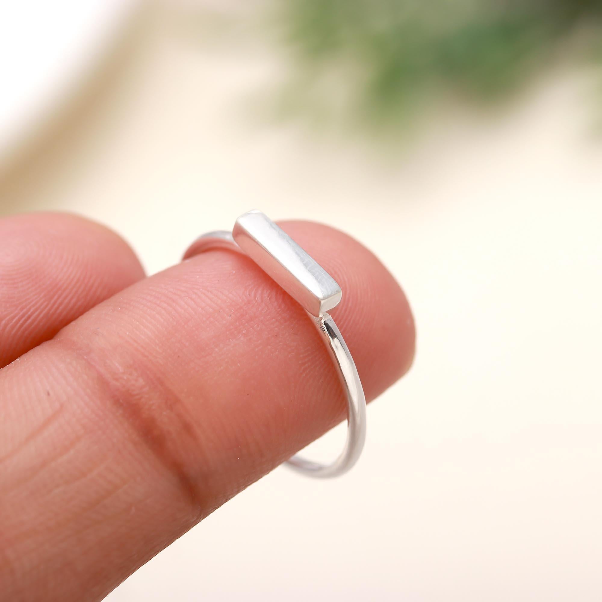 925 Silver Bar Stackable Ring