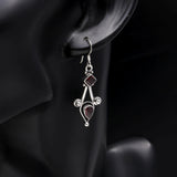 925 Sterling Silver Garnet Handmade Dangle Earrings