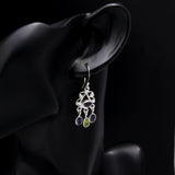 925 Sterling Silver Iolite & Peridot Chandelier Earrings