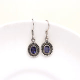 925 Sterling Silver Vintage Iolite Dangle Earrings