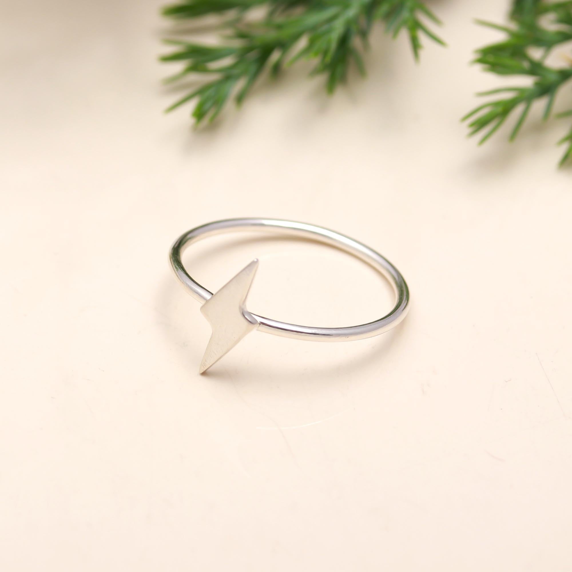 925 Silver Lightning Bolt Ring