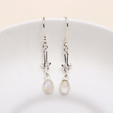 925 Sterling Silver Moonstone Dangle Earrings