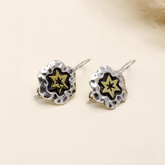 925 Sterling Silver Star Drop Earrings