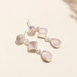 925 Sterling Silver Rose Quartz Dangle Earrings