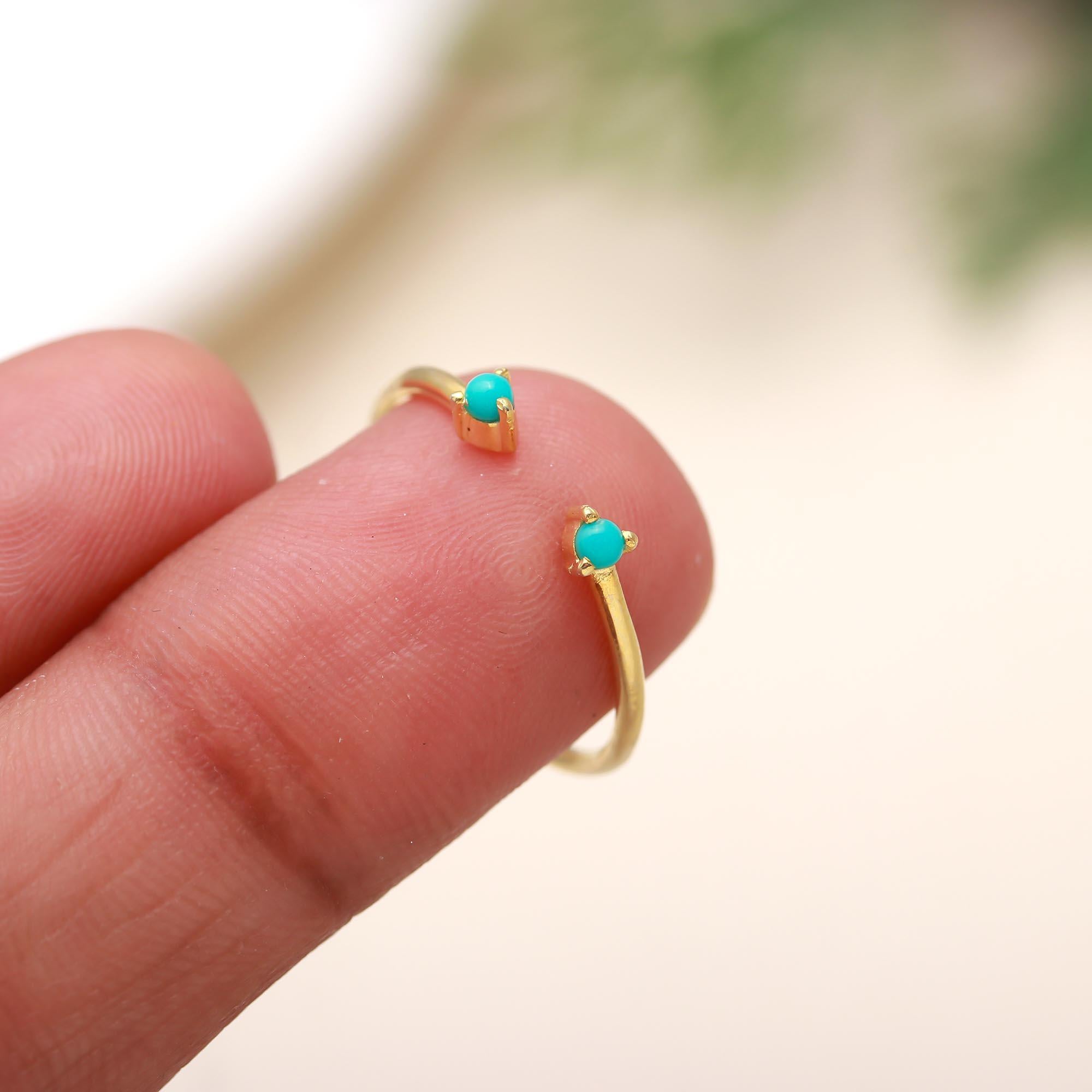 925 Silver Turquoise Open Ring