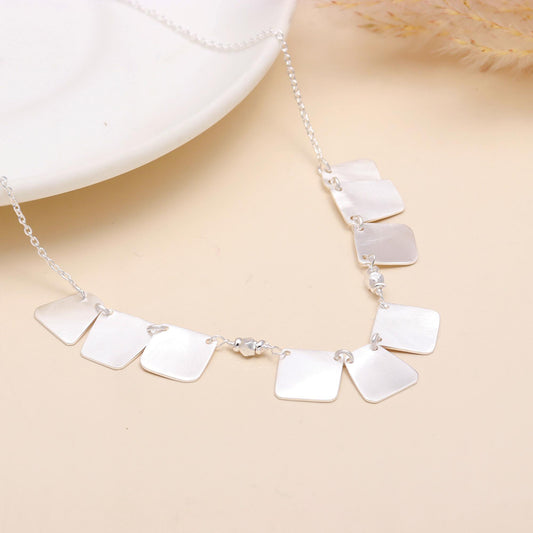 925 Sterling Silver Modern Geometric Minimalist Necklace