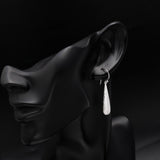 925 Sterling Silver Textured Teardrop Dangle Earrings