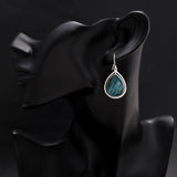925 Sterling Silver Teardrop Labradorite Dangle Earrings