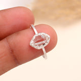 925 Sterling Silver Raw Herkimer Diamond Ring
