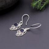 925 Silver Filigree Amethyst Drop Earrings