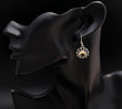925 Silver Citrine Beaded Frame Dangle Earrings