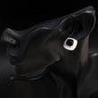 925 Silver Faceted Black Onyx Square Stud Earrings