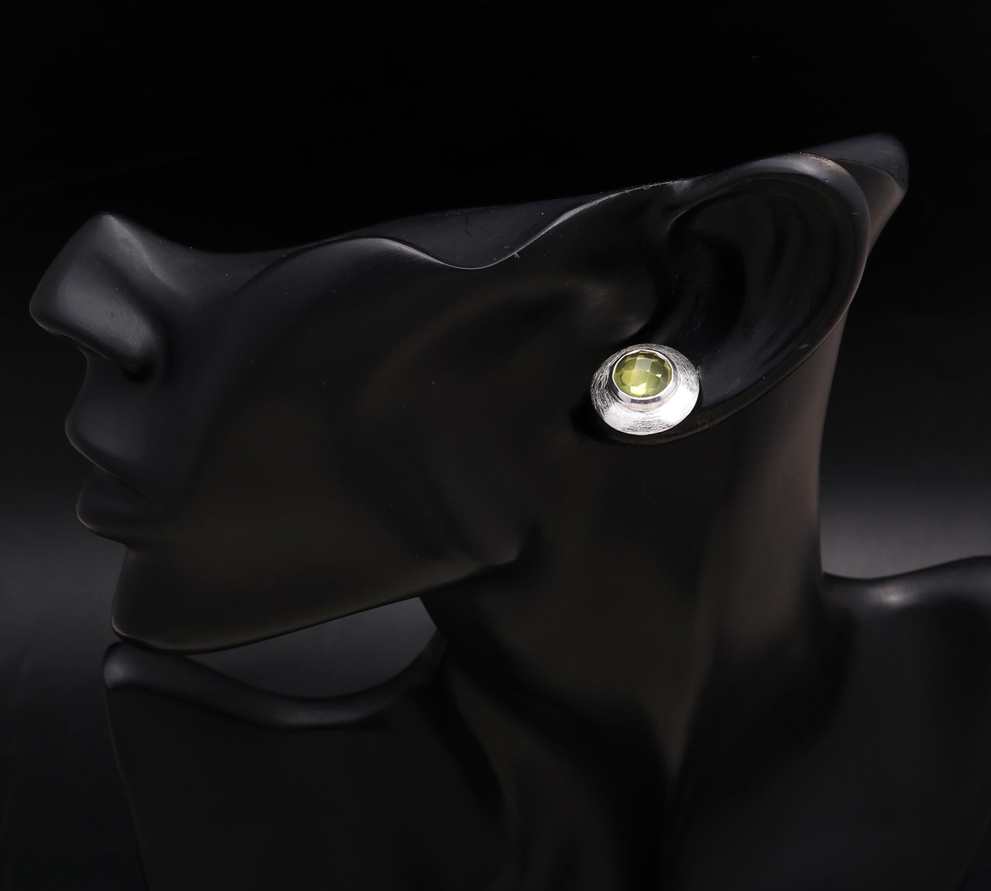 925 Silver Faceted Quartz Stud Earrings