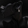 925 Silver Carved Black Onyx and Pearl Dangle Earrings