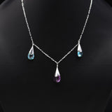 925 Silver Amethyst and Blue Topaz Necklace