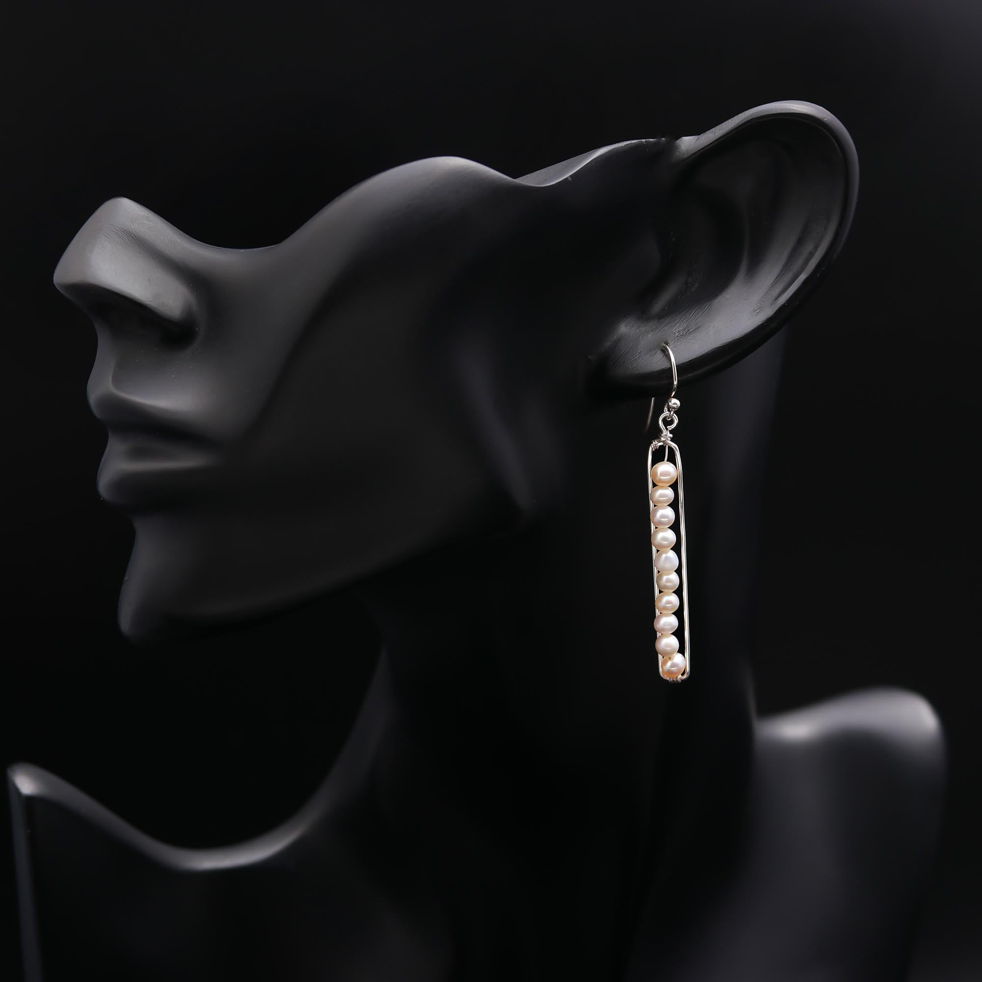 925 Sterling Silver Peapod Cultured Fresh Water Pearl Earrings