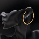 925 Silver Beaded Hoop Earrings