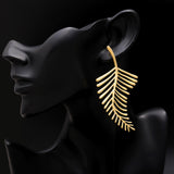 925 Silver Palm Leaf Drop Earrings