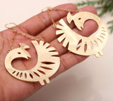 925 Silver Peacock Dangle Earrings