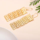 925 Silver Textured Bar Link Dangle Earrings